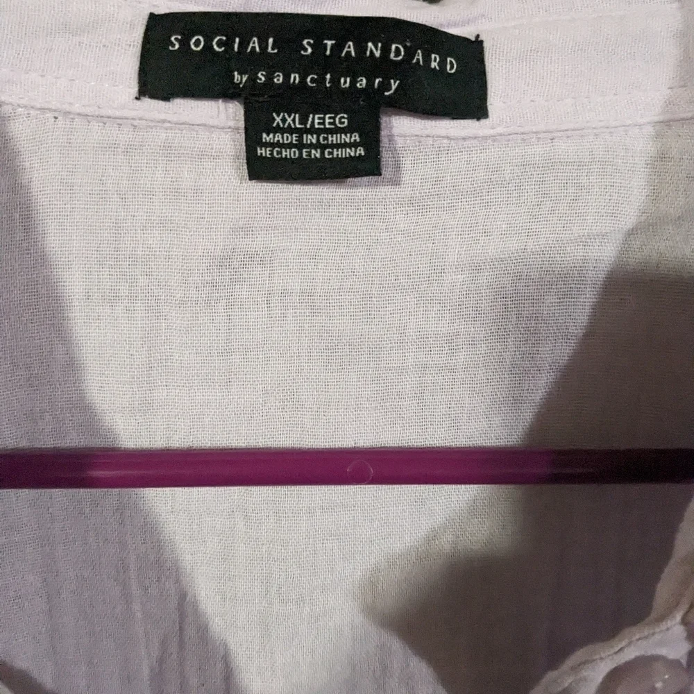 Social Standard by Sanctuary Women's Crinkle Gauze Button-Down Shirt - Picture 3 of 4